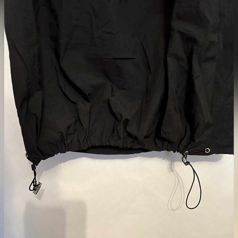 ASOS Design Black Dress Mixed Material Cinch Hem Balloon Skirt Minimalist US 4 - Picture 8 of 13